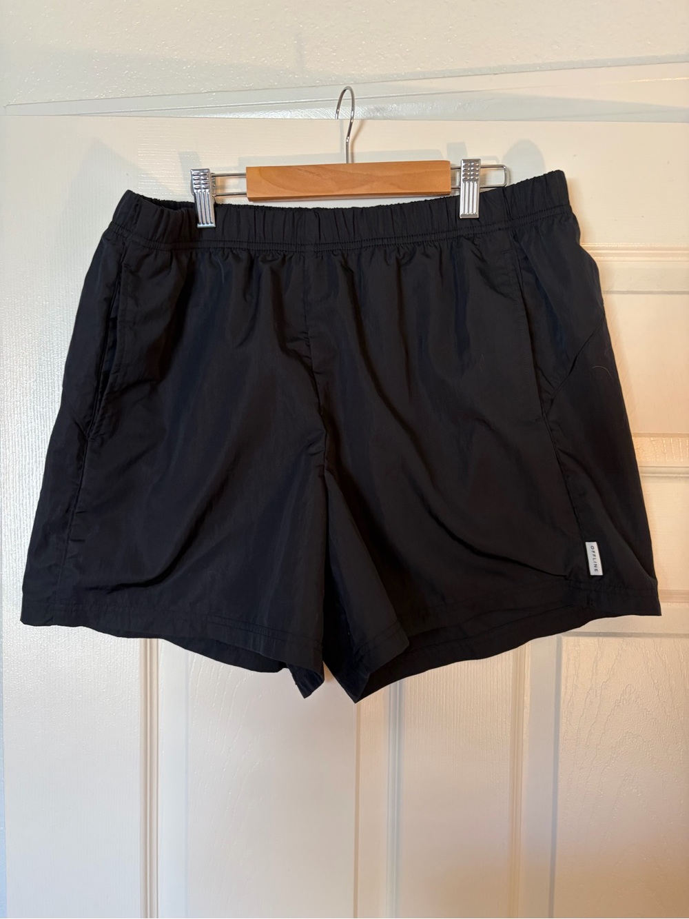 Women's Black Athletic Shorts with Elastic Waistband